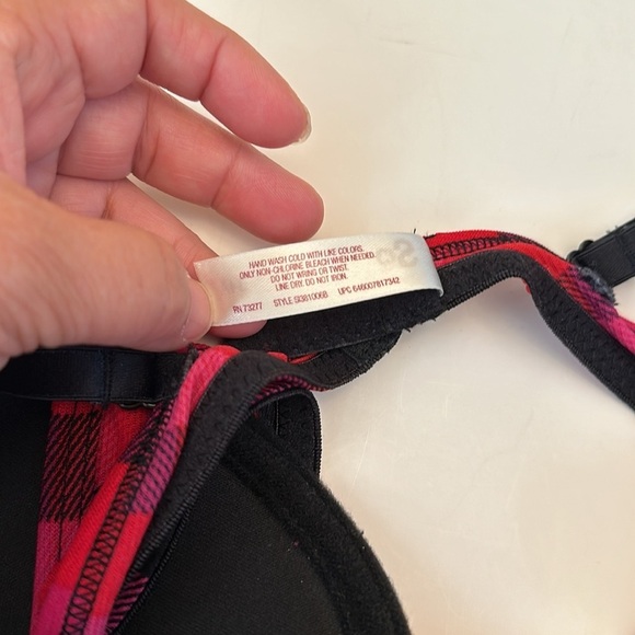 NWT SO red/ black plaid push up bra Sz 34A - Picture 7 of 7